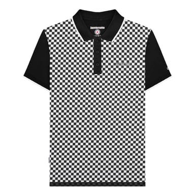 Lambretta - Poloshirt Rundum bedruckt für Herren (Schwarz/Weiß)