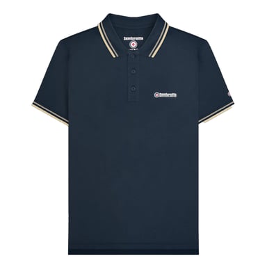 Lambretta - Poloshirt für Herren (Marineblau/Asche/Cremefarbe)