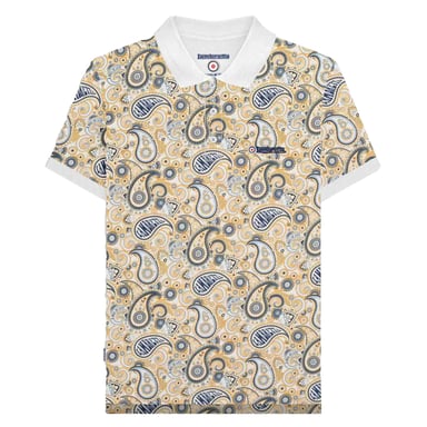 Lambretta - "SS25" Poloshirt Mit Markenzeichen für Herren (Weiß/Marineblau)
