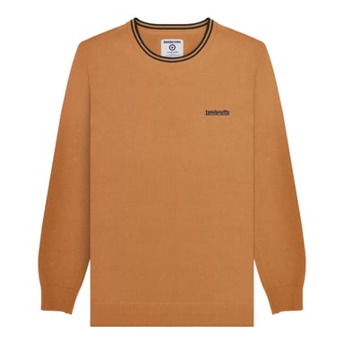 Lambretta - Pullover Mit kontrastfarbenen Streifen für Herren (Tabak/Marineblau)