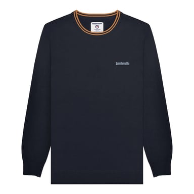 Lambretta - Pullover Mit kontrastfarbenen Streifen für Herren (Marineblau/Tabak)