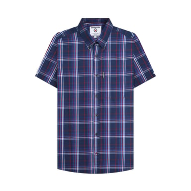 Lambretta - "SS25" Hemd für Herren (Marineblau/Blau/Rot)