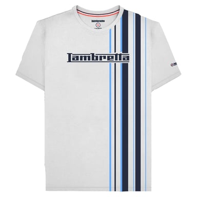Lambretta - "SS25" T-Shirt für Herren (Weiß/Marineblau/Azurblau)