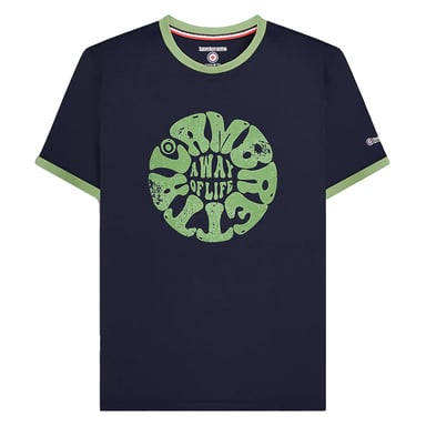 Lambretta - "SS24" T-Shirt Ringer-Stil für Herren - Festival (Marineblau)