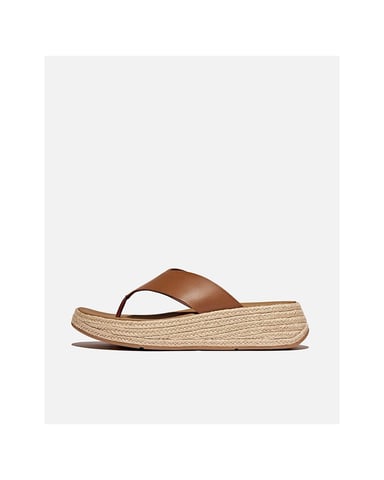 FitFlop Damen F-Mode Espadrille Leder Flatform T/Post Sandalen