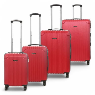 Hartschalenkoffer aus rotem ABS mit 8 Rädern, Reisegepäck, Kabinenkoffer-Set