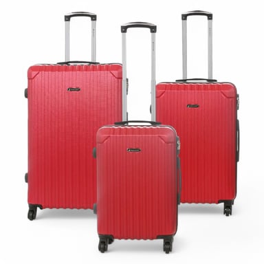 Hartschalenkoffer aus rotem ABS mit 8 Rädern, Reisegepäck, Kabinenkoffer-Set