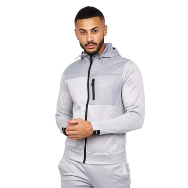 Crosshatch - "Catmoore" Trainingsjacke Durchgehender Reißverschluss für Herren (Grau)
