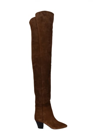 Saint Laurent Overknee-Stiefel Braun
