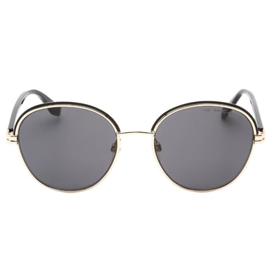 Runde Sonnenbrille von Marc Jacobs mit grauen Gläsern und schwarzem Gold