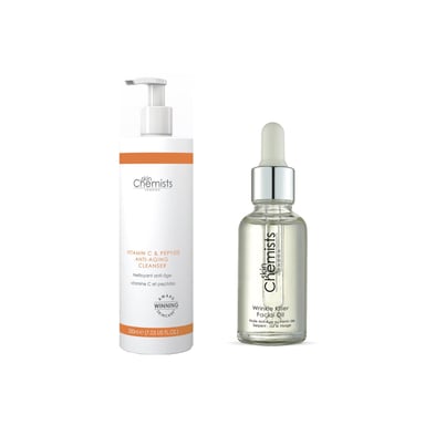 skinChemists Vitamin C Reiniger & Faltenkiller Gesichtsöl Anti-Aging Set