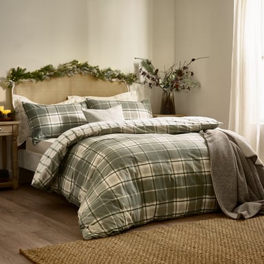 Wylder Nature Braemar Check Soft Gebürstetes Baumwolle Bettwäsche Set