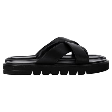 Stuart Weitzman Elodie Riemchensandalen aus schwarzem Leder