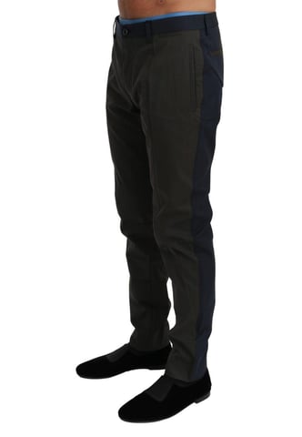 Dolce & Gabbana Herren Baumwollhose mit blaugrauen Streifen