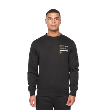 Duck and Cover - "Jennerkins" Pullover Rundhalsausschnitt für Herren (Schwarz)