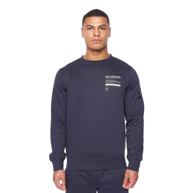 Duck and Cover - "Jennerkins" Pullover Rundhalsausschnitt für Herren (Marineblau)