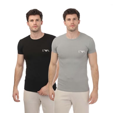 Emporio Armani - T-Shirt für Herren(2er-Pack) (Grau/Schwarz)