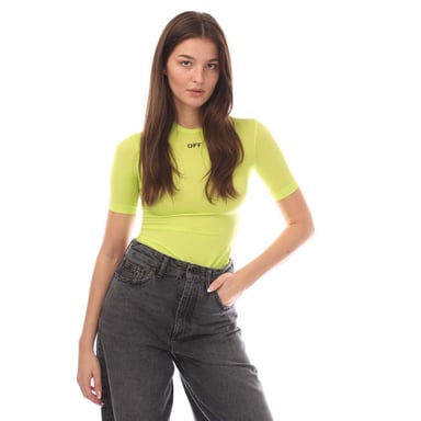 Off White - "Off Stamp Sec Skin" T-Shirt Rundhalsausschnitt für Damen (Gelb)