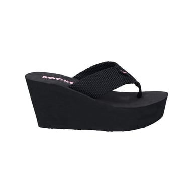 Rocket Dog Damen Diver Gewebe Slip On Pantoletten mit Keilabsatz (Schwarz)