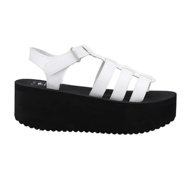 Rocket Dog - Damen Sandalen mit Keilabsatz "Helio Terrence" (Weiß/Schwarz)