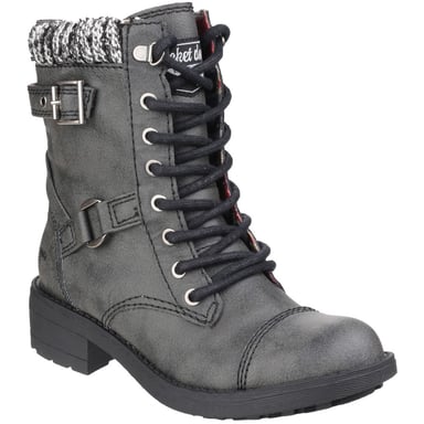 Rocket Dog Damen Bikerstiefel Thunder (Schwarz)