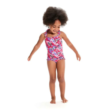 Speedo - "Learn To Swim" Badeanzug Dünner Riemen für Baby-Girls Rüschen (Pink/Violett)