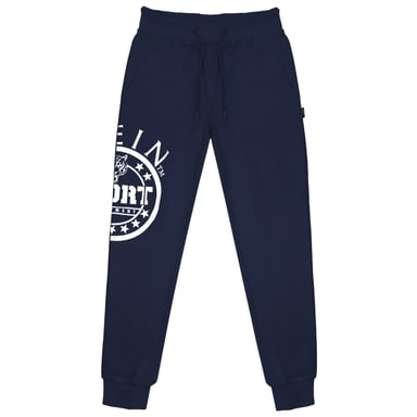 Plein Sport Equipment Circular Logo Marineblaue Jogginghose