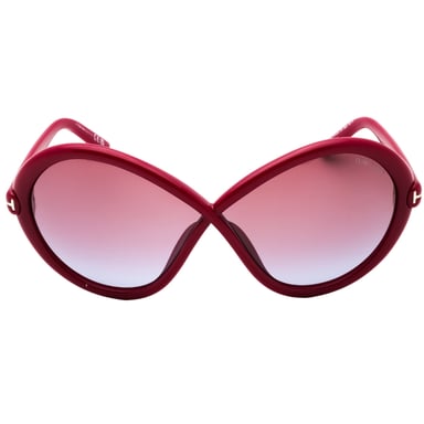 Tom Ford - Violette Sonnenbrille mit glänzendem Fuxia-Rahmen