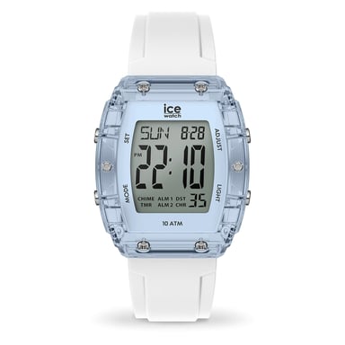 Ice Watch Ice Digit Boliday - White - Clear Blue Weiß Unisex Armbanduhr 024567 - S