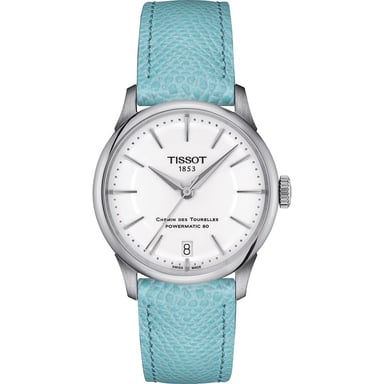 Tissot T-Classique Chemin Des Tourelles Powermatic 80 Damen Blau Uhr T1392071601100