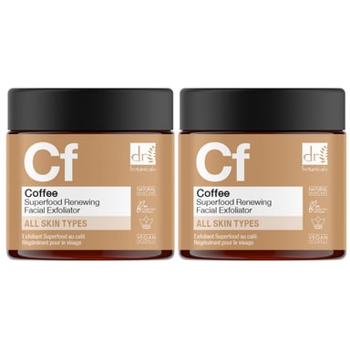 Dr Botanicals Kaffee Superfood Erneuernder Gesichtspeeling 60ml x 2 Duo-Pack