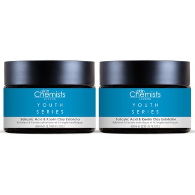 skinChemists Jugendserie Salicylsäure & Kaolin-Ton Peeling 60ml x 2 Duo Pack