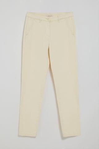 Chinohose May ecru mit minimalistischer Polo Club-Stickerei auf der Tasche