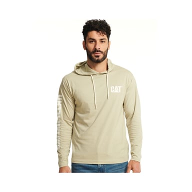 Caterpillar Kapuzenlangarmshirt aus Baumwolle für Herren in Beige