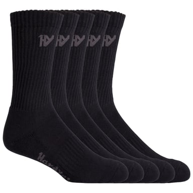 Hard Yakka Crew Baumwoll-Unisex-Arbeitssocken für Erwachsene in Schwarz