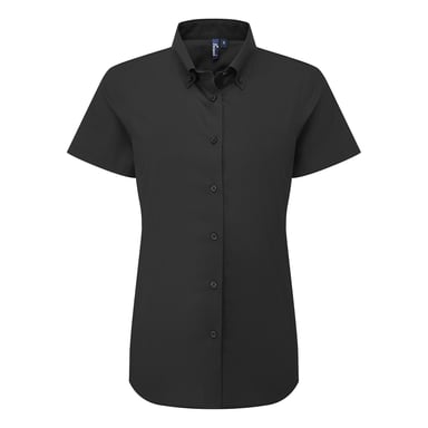Premier - "Supreme" Formelles Hemd für Damen kurzärmlig (Schwarz)