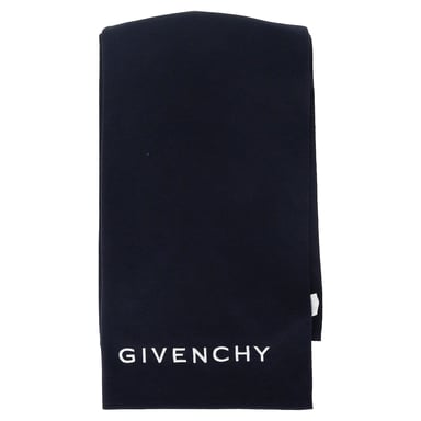 Givenchy Logo-Schal aus navyblauem Wolle
