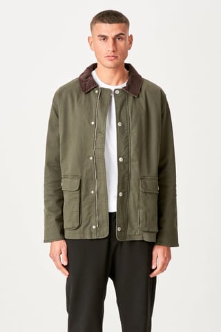 Twill-Jacke – Dunkeloliv