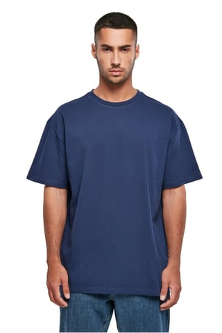 Schweres, übergroßes T-Shirt – Dunkelblau