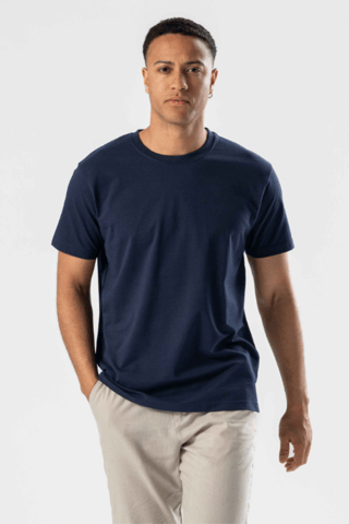 Normales T-Shirt – Marineblau
