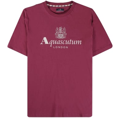 Aquascutum Active - T-Shirt mit großem Logo in Burgunderrot
