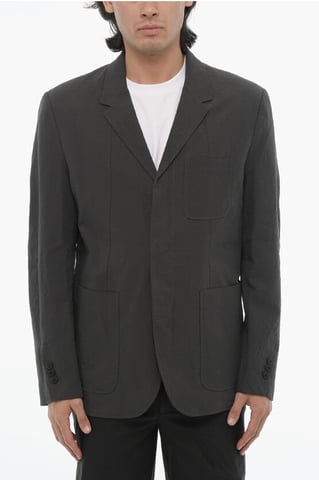 Slim Fit Blazer mit 3 Knöpfen, Seitenschlitzen und Revers in Grau