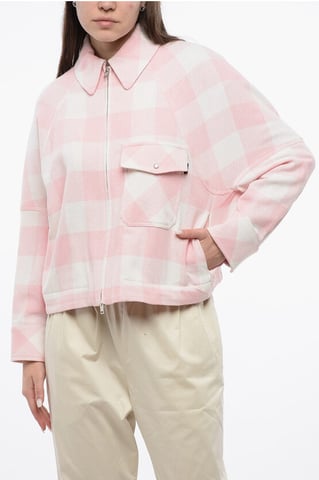 ARCHIVE Buffalo Checked TIMBER SUMMER Overshirt mit Frontal in Bianco, Rosa