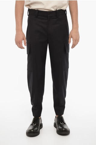 Loose Fit FIREMAN Cargohose mit Knöchelknopf in Blau