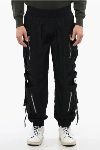 Nylon BANDED Cargohose mit Bündchen in Schwarz