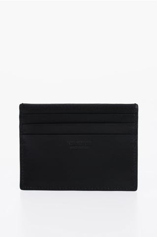 FAIR-ISLE THUNDERBOLT Kartenetui aus Leder mit Kontrastdruck in Schwarz