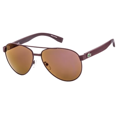 Lacoste - Sonnenbrille mit mattrotem Rahmen und braunen Gläsern