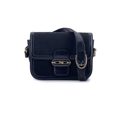 Celine Vintage Stoff Schultertasche Verschlussbox
