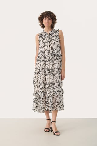 Kleid Gerade Passform black offwhite