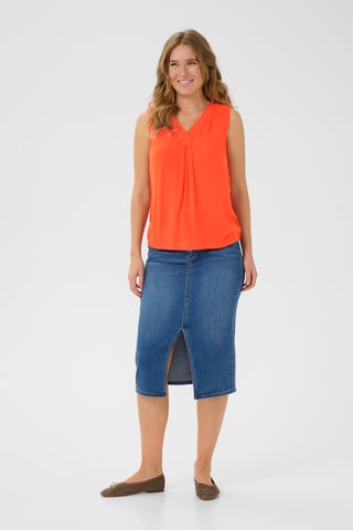 Ärmellose Bluse Regular fit Grenadine orange